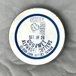 Vintage Chef Shop 26 Metal Gourmet Alphabet 1" Letters Cutters In Tin Container
